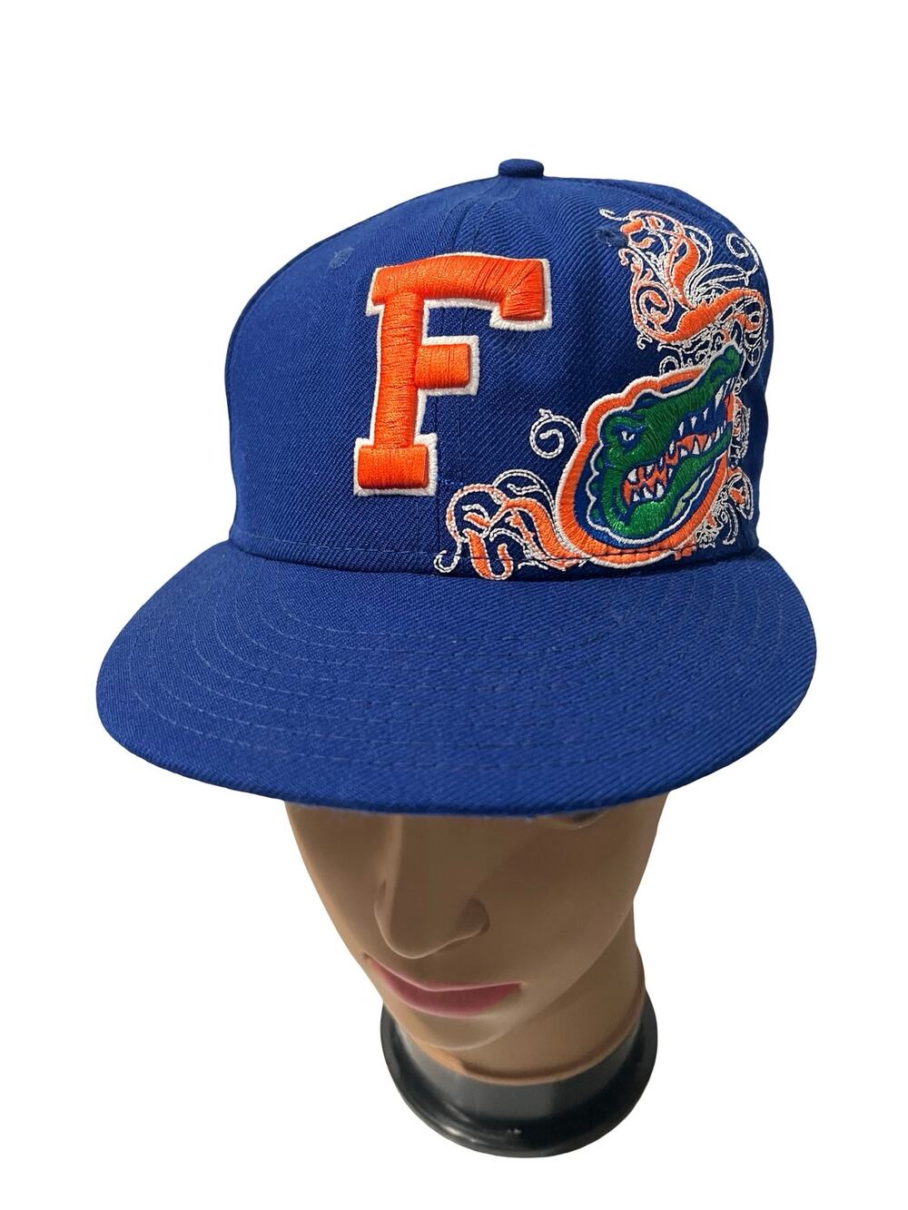 New Era Florida Gators NCAA 59FIFTY Fitted Hat Size 7 Blue Orange Embroidered